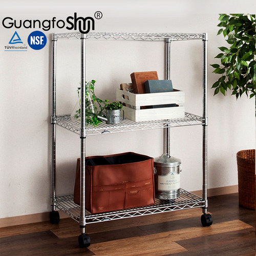 86M0新款三层90cm高厨房多层落地卧室杂物行李箱微波炉收纳置物架