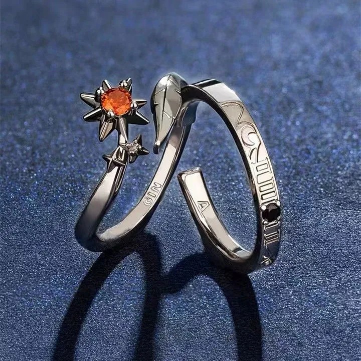 mioll全球高考周边漫画新款戒指 情侣刻骨对戒首饰衍生饰品