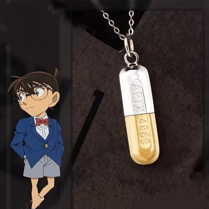 新款柯南江户川项链联名柯南胶囊吊坠cos动画次元动漫周边925银