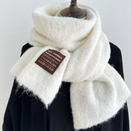 【正品】Coor Koor软糯羊羔毛白色围巾冬保暖蓬松感围巾男女保暖