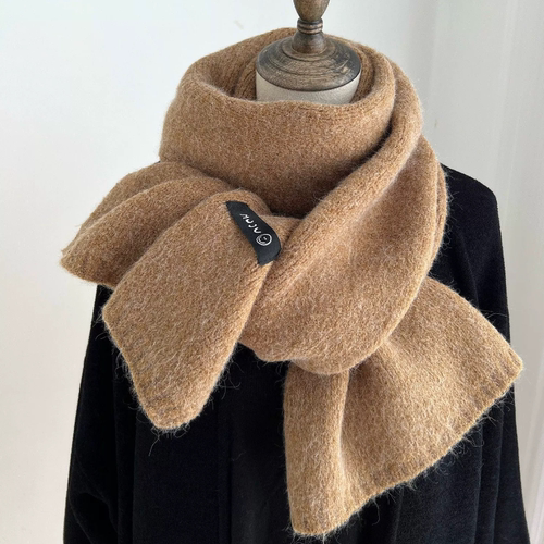 【正品】Coor Koor冬天氛围感纯色卡其色羊绒围巾女冬季学生