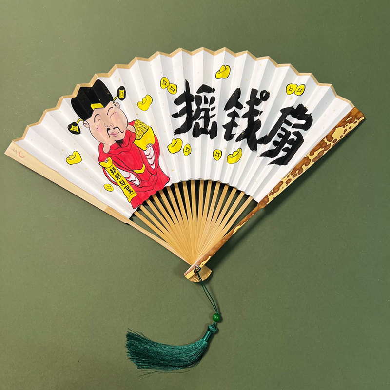 梅妃扇子湘妃古风折扇双面书法图片