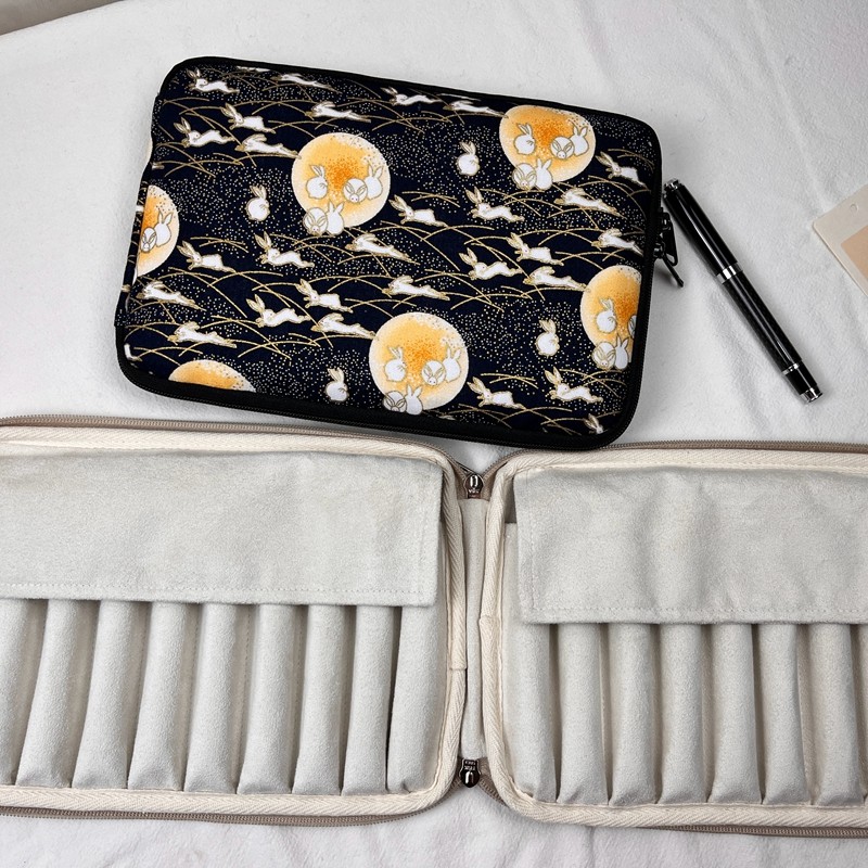 布邑国潮笔包二十支装钢笔套布艺保护套大容量笔袋便携收纳拉链包