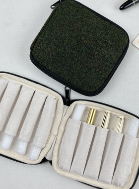 布邑适用Sailor写乐 mini万宝龙短款钢笔保护套笔袋十支装拉链包