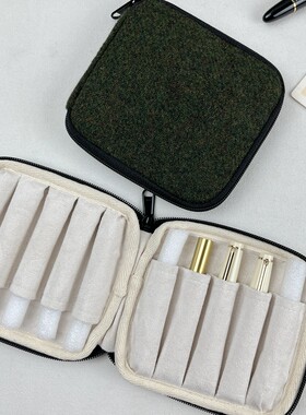 布邑适用Sailor写乐 mini万宝龙短款钢笔保护套笔袋十支装拉链包