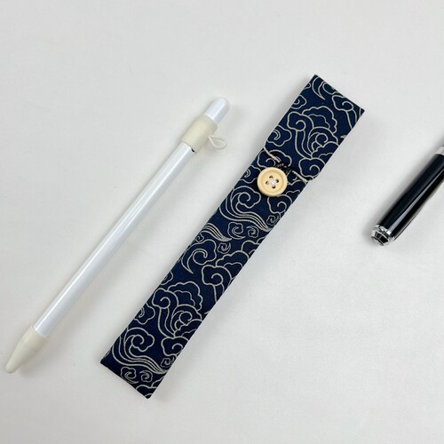 布邑中国风笔袋单支钢笔套笔包pencil保护套蓝色便携袋防划