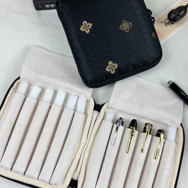 布邑大容量钢笔收纳包12支装钢笔包拉链包便携笔袋笔套文具收纳袋