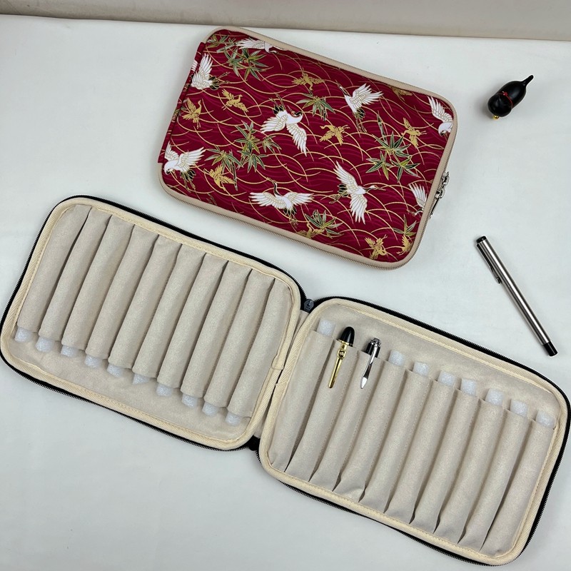 布邑国风笔套二十支装钢笔保护套布艺大容量笔袋便携收纳拉链笔包,文具电教/文化用品/商务用品,笔袋,淘宝优惠券,粉丝福利购,淘宝优惠卷