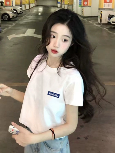 Tide, летняя короткая сексуальная белая футболка с коротким рукавом, оверсайз