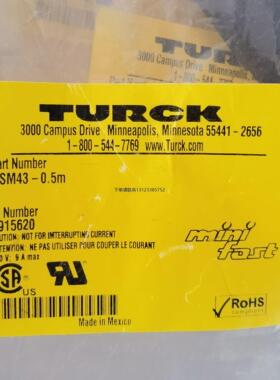 询价图尔克连接线 RSM43-0.5m   6915620 4针 公头 全新原装 询价
