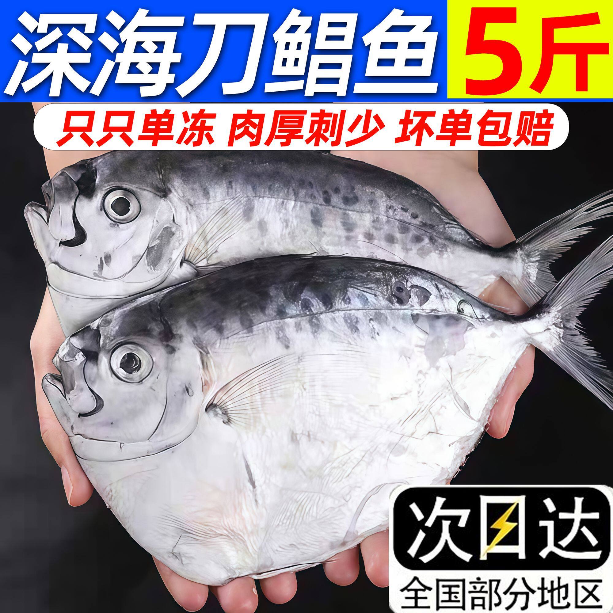 深海刀鲳鱼5斤装单冻刺少新鲜