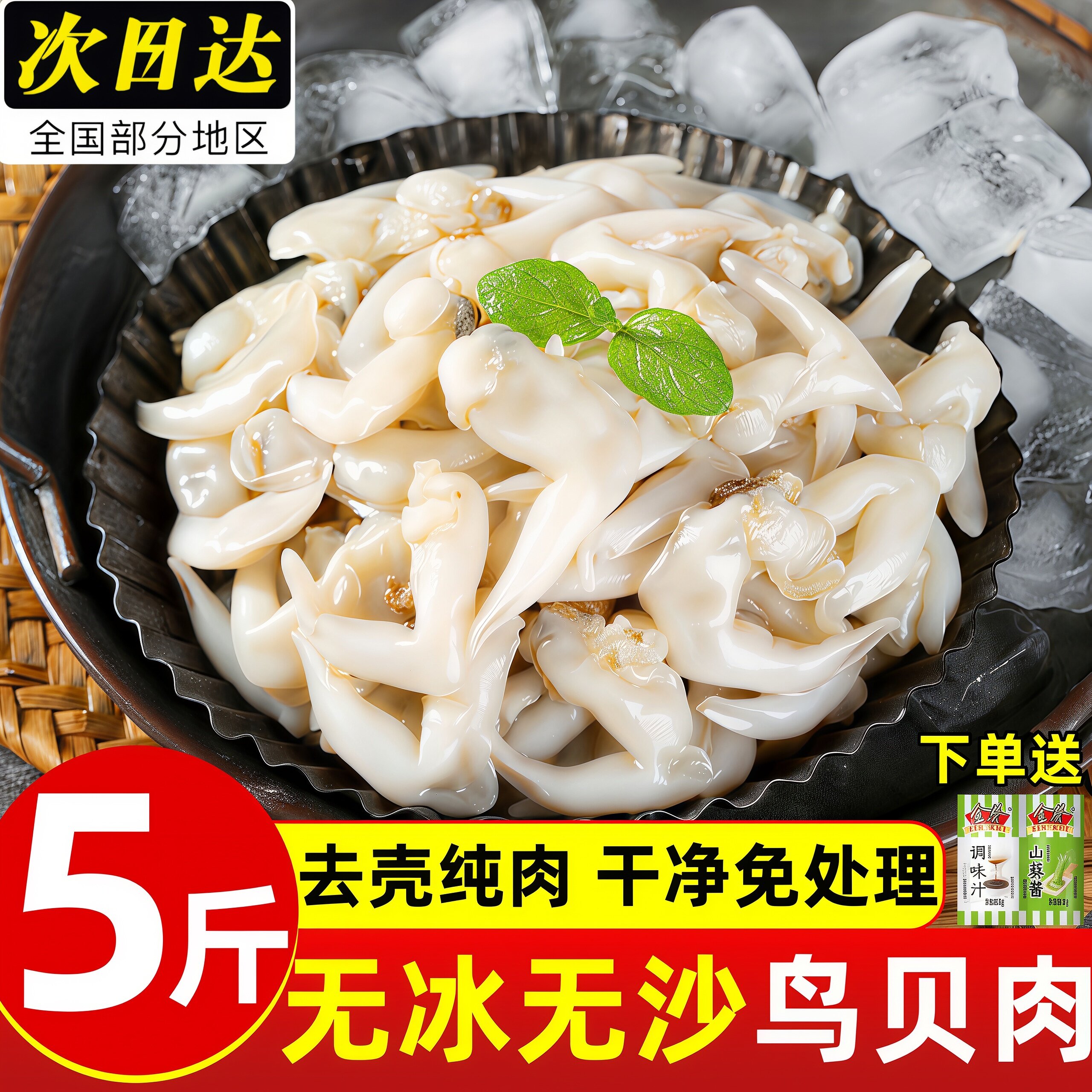 白鸟贝肉新鲜冷冻特大号去内脏