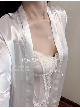 Pink Pluck乔晶晶*优质蕾丝女睡衣内衣性感家居服睡袍缎面高级