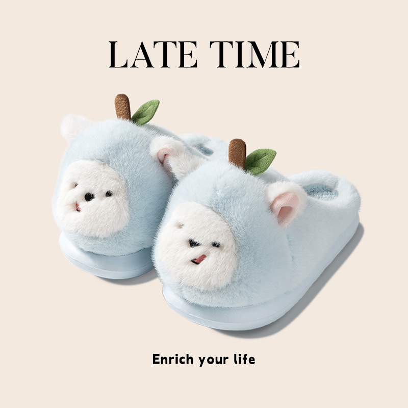 可爱苹果狗拖鞋女士冬2025新款