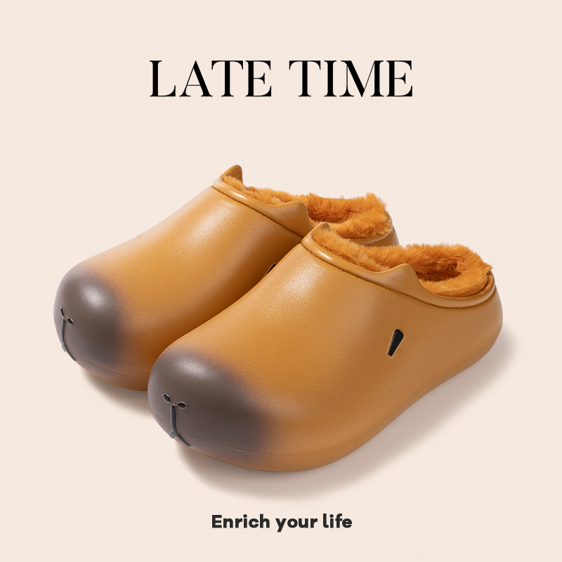 latetime可爱卡皮巴拉防水棉拖鞋
