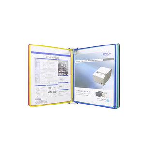挂墙A4塑料竖式收纳文件夹透明竖夹板抽拉式资料袋转轴文件夹页面工艺车间设备管理墙壁挂多色展示活叶面袋