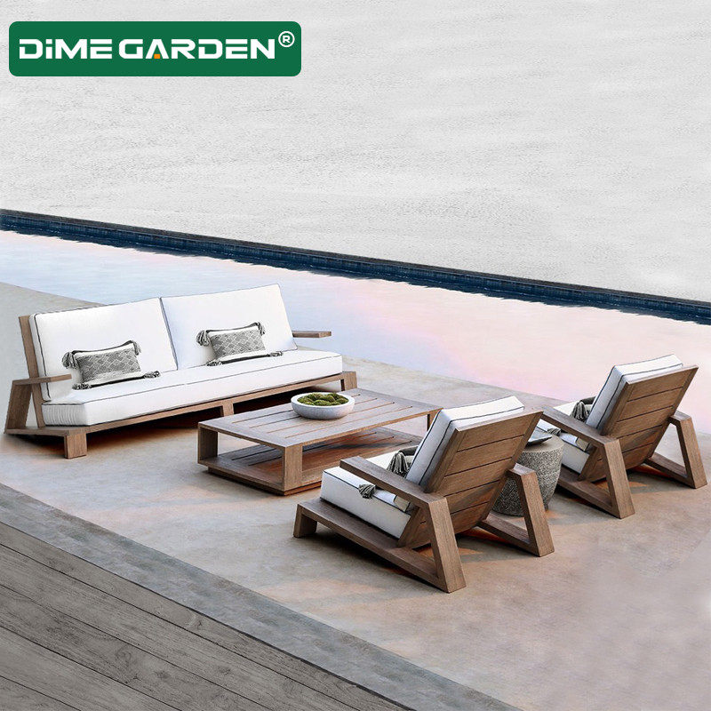 北欧户外沙发柚木防晒防水别墅花园阳台防腐木室外实木露天藤编椅,住宅家具,户外沙发,淘宝优惠券,粉丝福利购,淘宝优惠卷