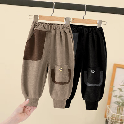 男童春秋卫裤灯芯绒束脚裤