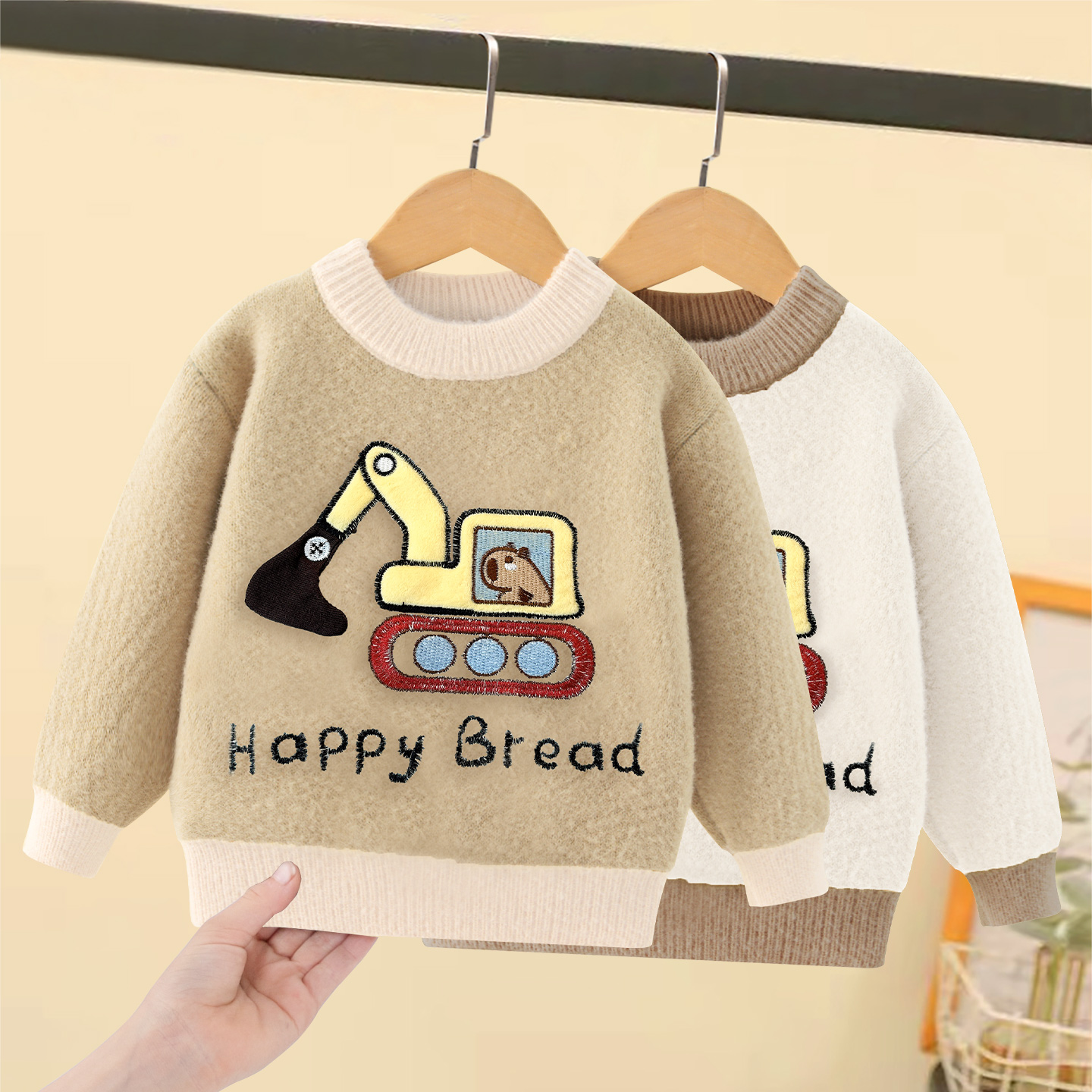 男童毛衣秋冬款加厚保暖针织衫