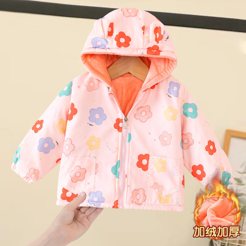 女童加绒加厚外套秋冬款婴儿宝宝棉服儿童夹棉衣服初冬装防风粉色,童装/婴儿装/亲子装,棉袄/棉服,淘宝优惠券,粉丝福利购,淘宝优惠卷