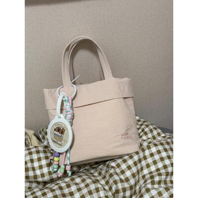 桃柚兜韩系女小背包小挎包手拎包尼龙布包包斜挎包小托特包水桶包