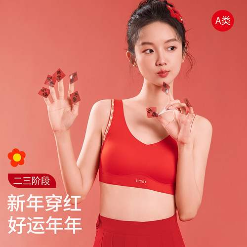 本命年红色少女内衣套装