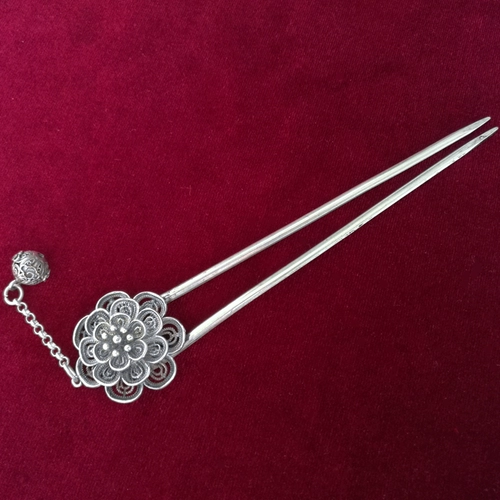 Этническое ханьфу ручной работы, аксессуар для волос, китайская шпилька в форме цветка, этнический стиль, тонкое плетение