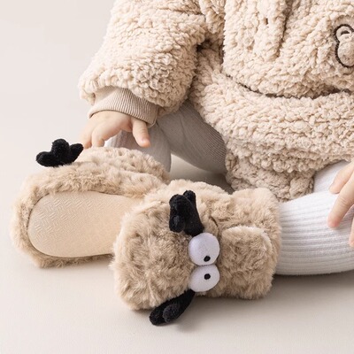 抱抱象婴儿步前鞋冬季加厚放掉跟