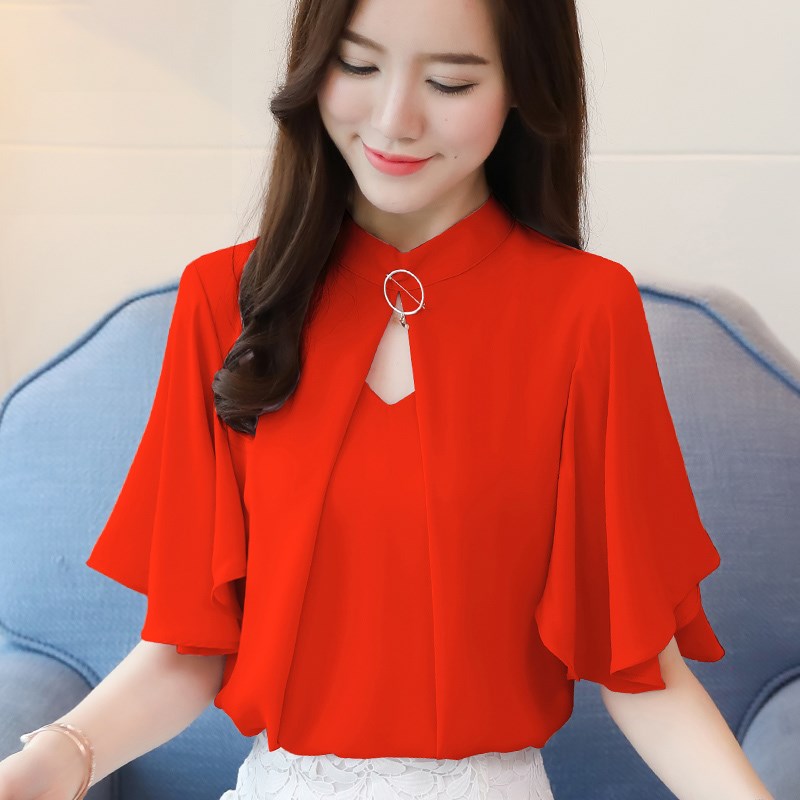 夏季短袖雪纺衬衫女装2020新款潮宽松很仙的上衣显瘦洋气很仙气质|msdalam kategori Butik wanita / wanita, baju lace/baju chiffon - dari Buy2taobao.com untuk memberikan perkhidmatan ejen Taobao profesional membeli