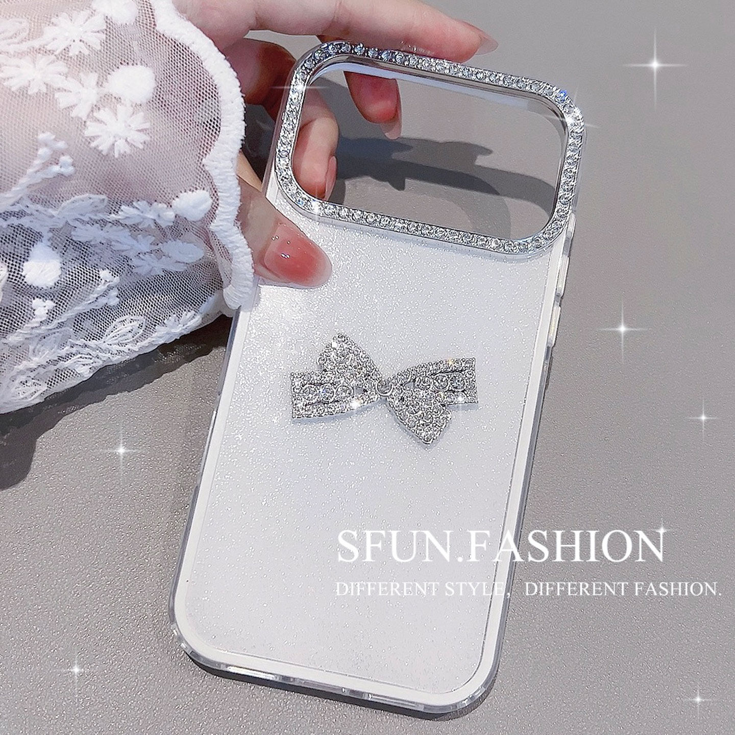 SFUN适用苹果17新款手机壳17promax保护套iphone16外壳air女防摔15pm高级14小众设计感13por软12气质闪钻领结