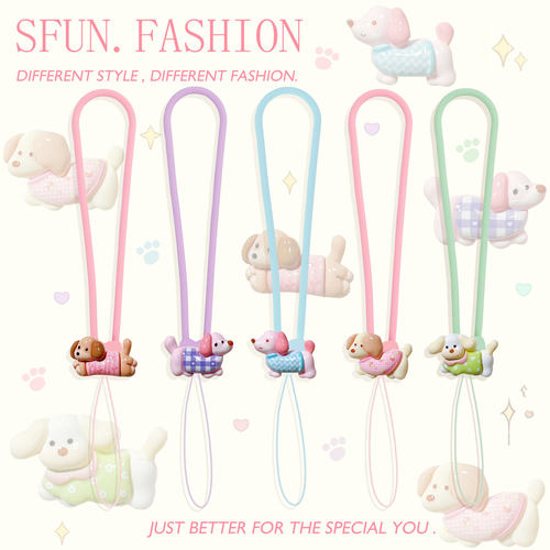 腊肠小狗手机挂绳可爱ccd相机链