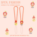 橙色手机挂绳硅胶星星人挂件短腕带耳机钥匙u盘ccd相机防丢链饰女