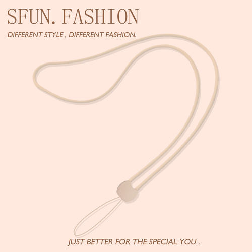 硅胶挂脖长挂绳纯色ccd手机挂件