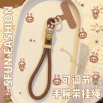可调节拉布布手机短挂绳腕带夹片