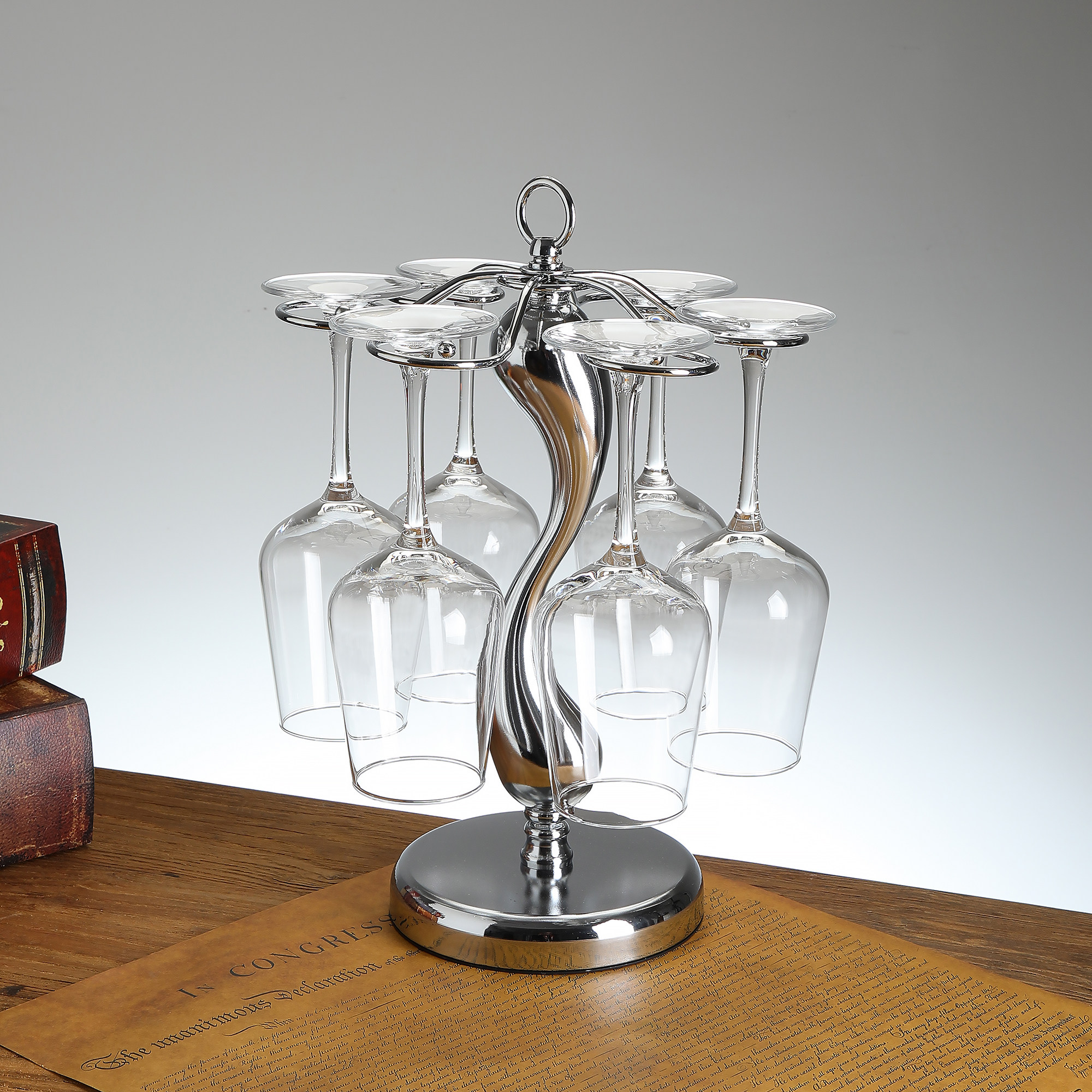 创意红酒杯架欧式高脚杯架倒挂现代简约葡萄酒杯悬挂装饰家用摆件