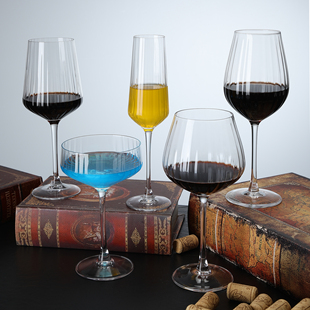 水晶红酒杯套装 轻奢高档大号葡萄酒杯波尔多大肚高脚杯子家用酒具