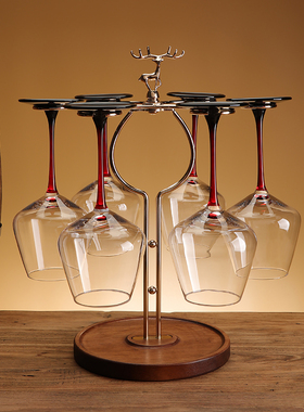 创意实木红酒杯架子悬倒高脚杯架酒柜装饰轻奢高档吊杯架家用摆件