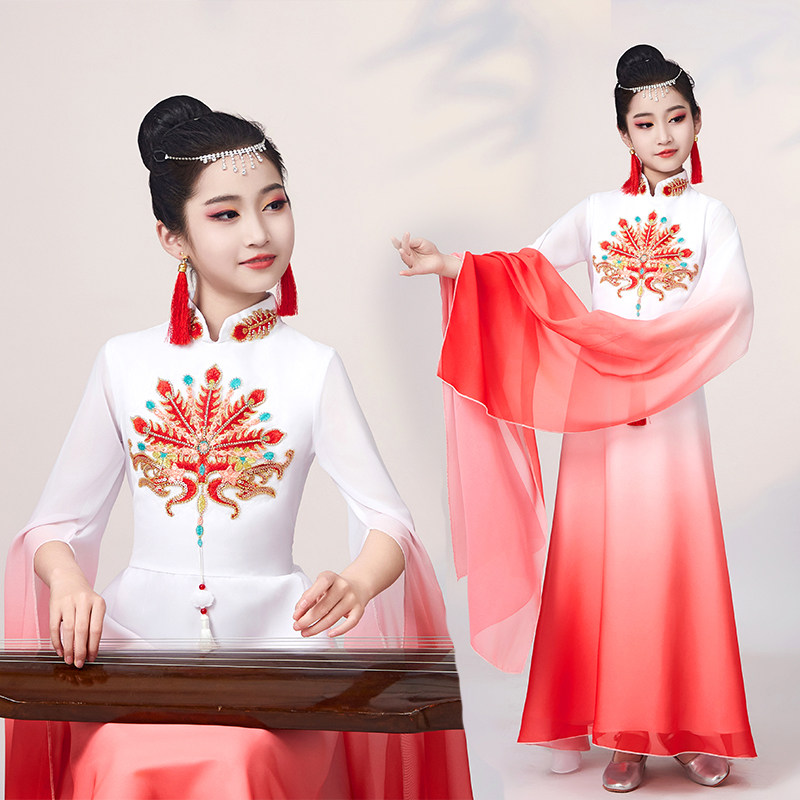 艺考长裙古筝演出服女童