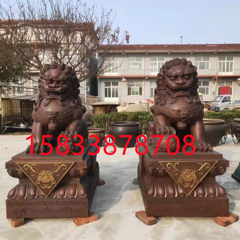 大型宫门狮汇丰狮故宫狮纯铜铸造广场公园景观门口雕塑摆件定制