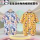 宝宝外出爬行罩衣秋冬新款 婴儿吃饭连体防水防脏护衣一体式 爬爬服