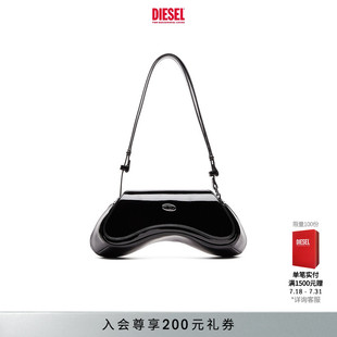 DIESEL女士PLAY黑色翻蓋異形游戲手柄包X09776P6255