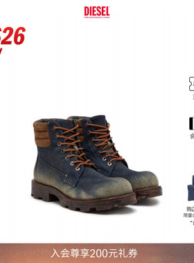 [新款]DIESEL男士26早春D-HAMMER拼色马丁靴Y03749P8093