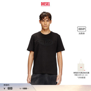 D黑色白色圆领短袖 中性OVAL DIESEL男士 T恤A174020NJBM 折扣