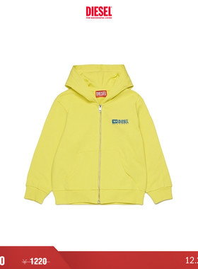 [折扣]DIESEL男童黄色连帽外套开衫卫衣J02039KYAVF