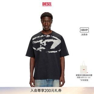 T恤A130490DQAU D圆领通勤穿搭短袖 DIESEL男女同款 中性OVAL