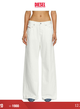 [折扣]DIESEL女士D-SIRE低腰宽松阔腿白色牛仔裤A0692509I41