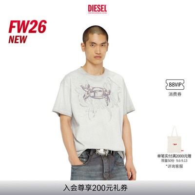 [新款]DIESEL男女同款26早秋丘比特印花T恤P018760SPGC