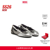 Y03856P7472 银黑色系带平底芭蕾鞋 新款 DIESEL女士26早春时尚