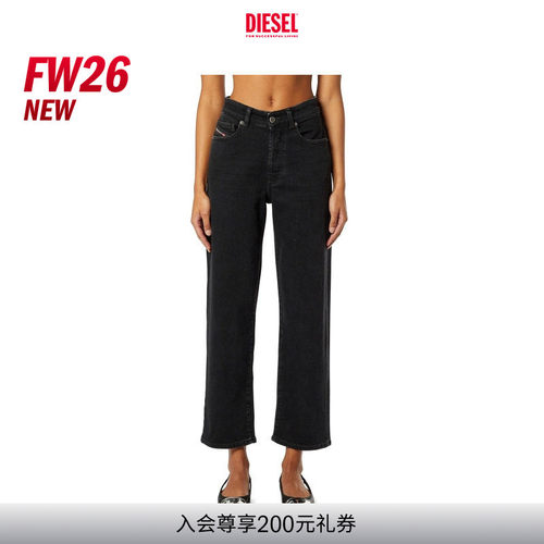 [新款]DIESEL女士26早秋D-WENT高腰合身直筒牛仔裤A2246009N89