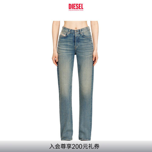 DIESEL女士D-SENT高腰合身直筒牛仔裤A1987109N32